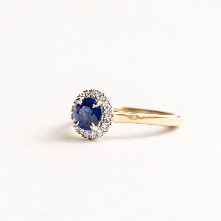 18K 1 CT Sapphire Two Tone Ring