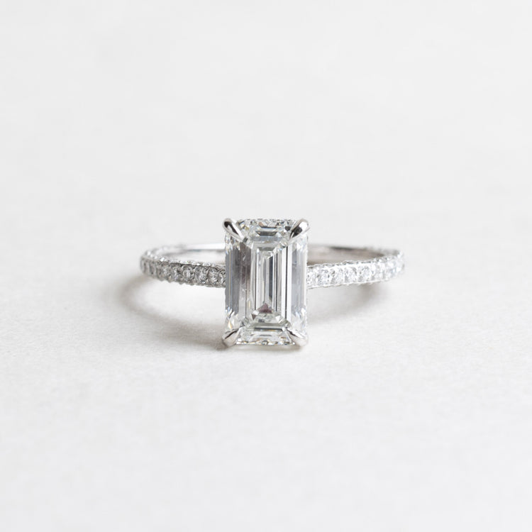 14K 3 Carat Lab Diamond Halo Engagement Ring