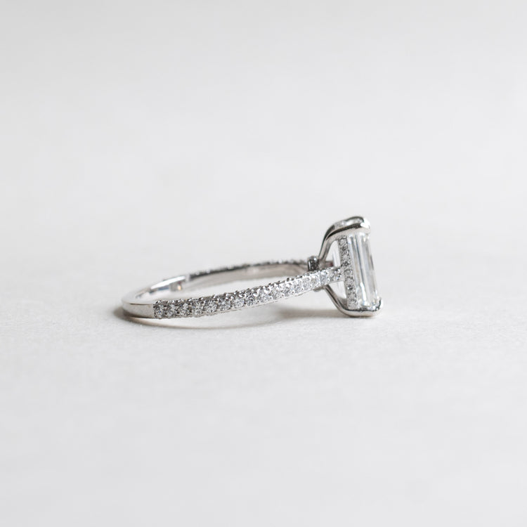 14K 3 Carat Lab Diamond Halo Engagement Ring