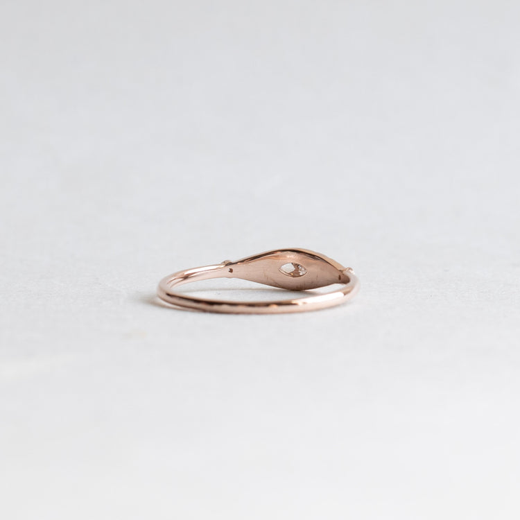 14K Rose Marquise Lab Diamond Ring