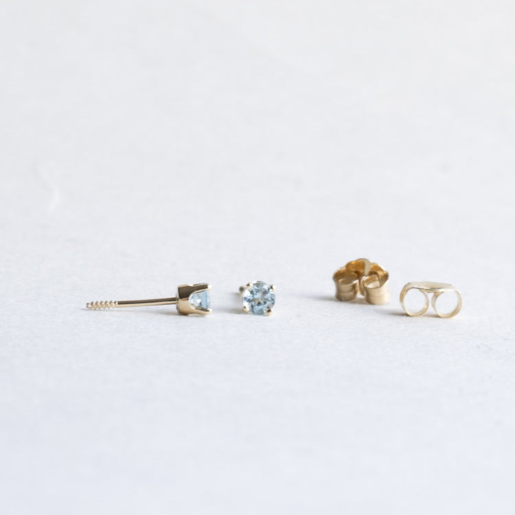 14K Aquamarine Stud Earrings