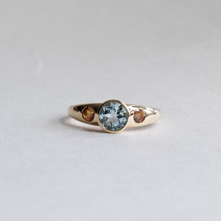 14K Blue Topaz Ring