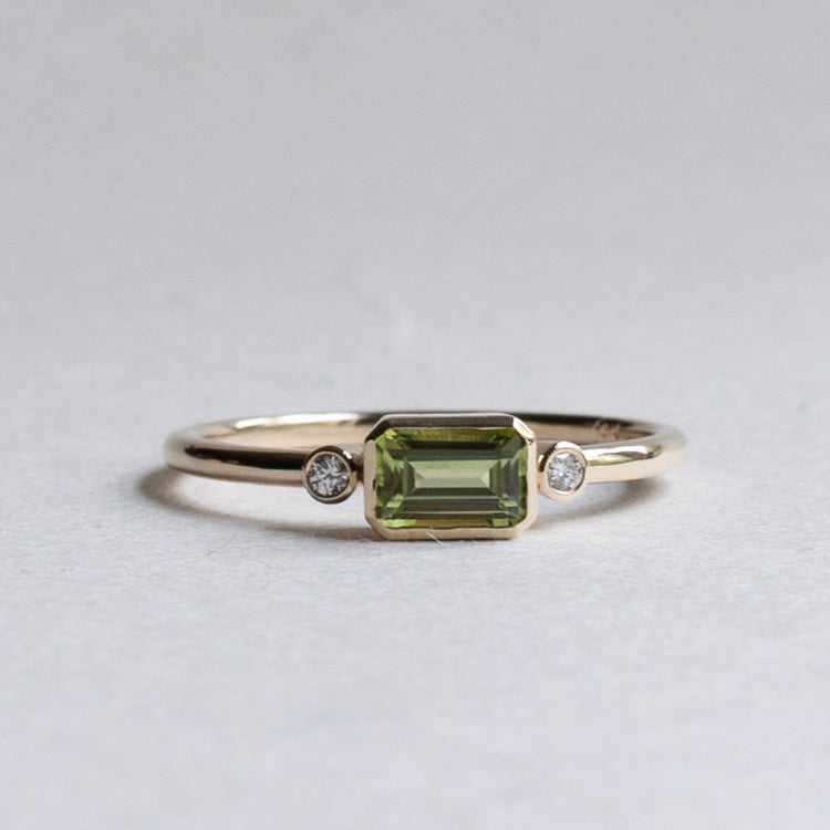 Peridot Diamond Ring