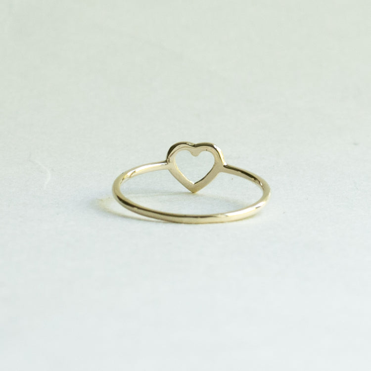 14K Petite Open Heart