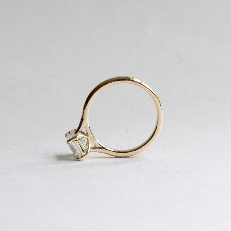 14K Emerald Cut Lab Diamond Engagement Ring