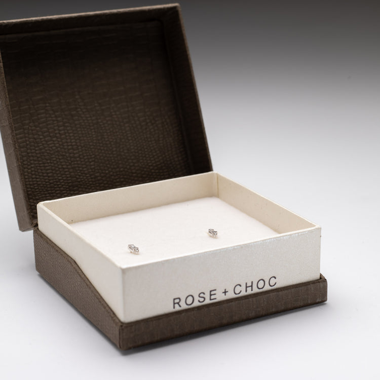 14K Yellow Gold Baguette Earrings