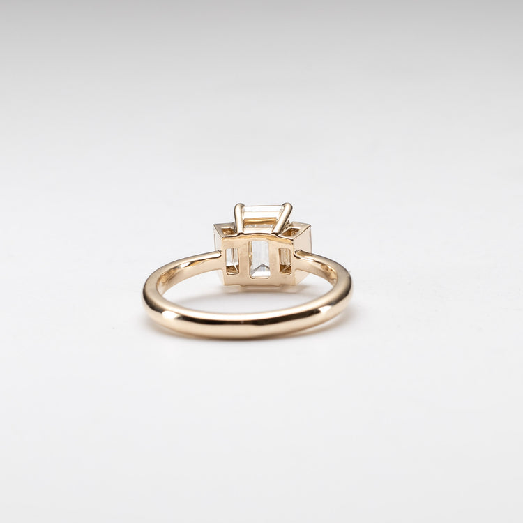 14K 2 Carat Three Stone Lab Diamond Ring