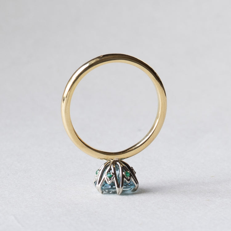 14K Aquamarine Engagement Ring