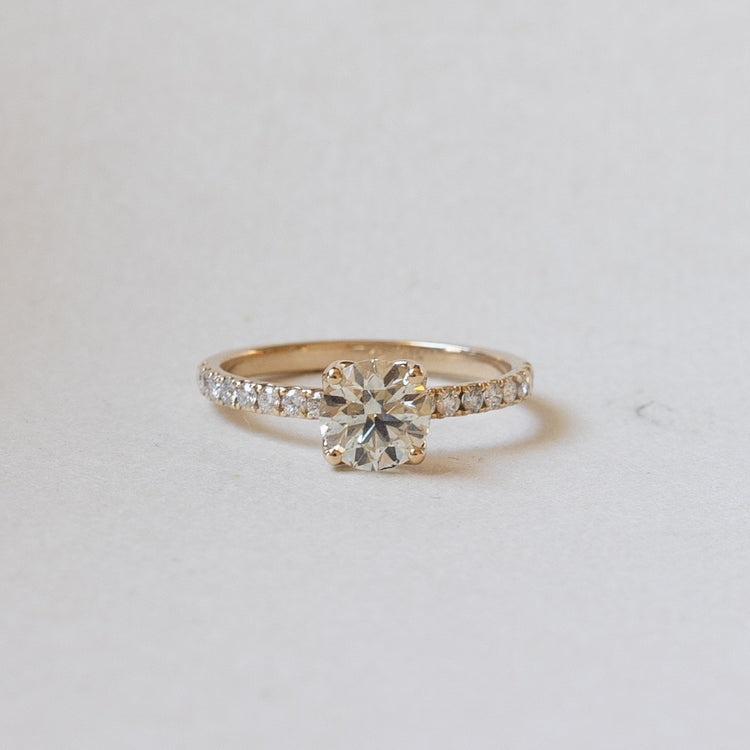 14K Yellow Gold 1.02 Carat Diamond Engagement Ring