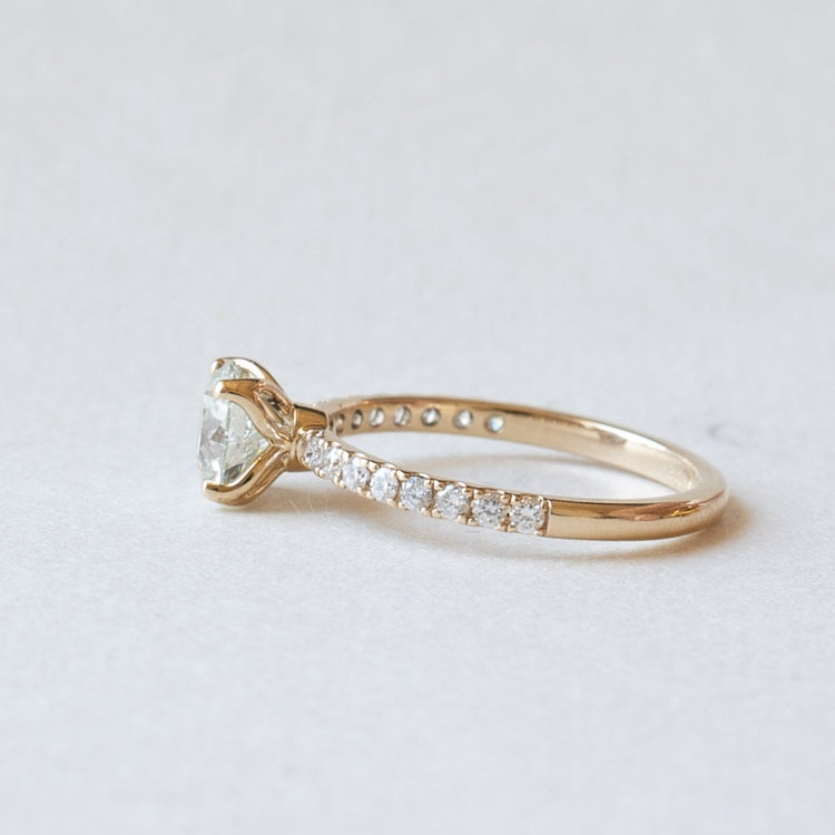 14K Yellow Gold 1.02 Carat Diamond Engagement Ring