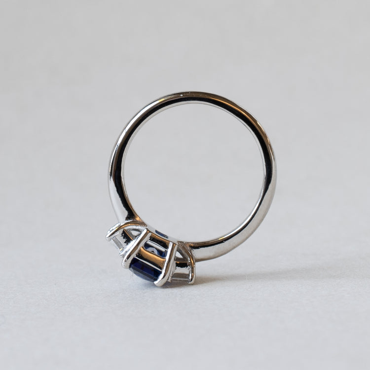Platinum 1.25CT Blue Sapphire Ring