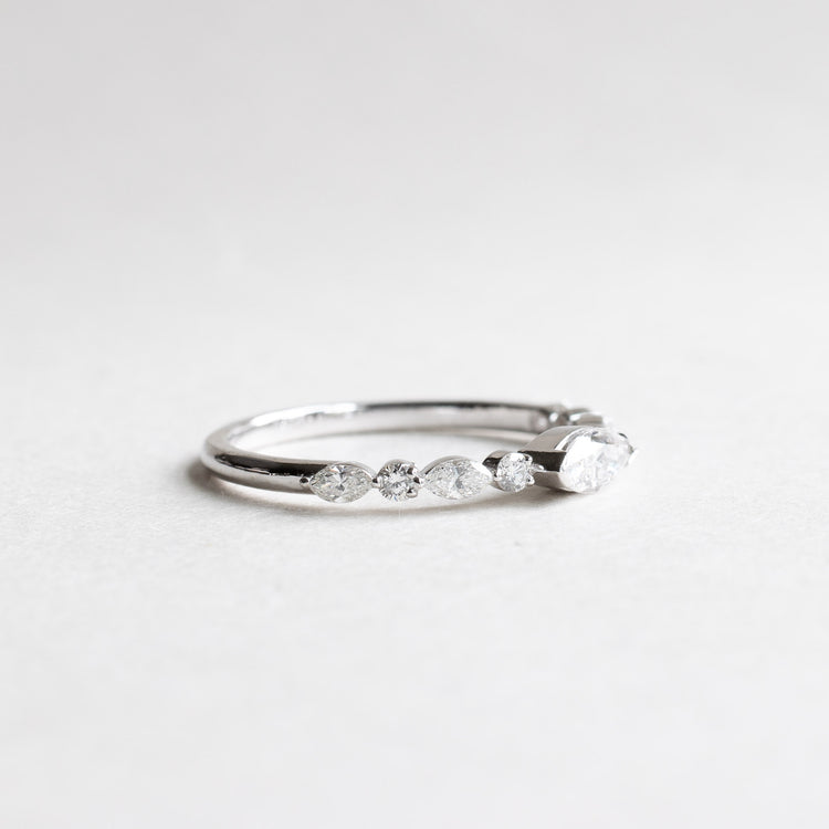 14K Marquise Round Diamond Band
