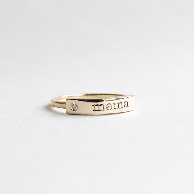 Mama Diamond Bar Ring