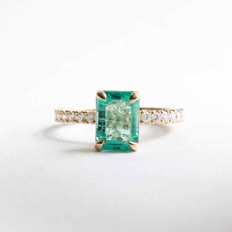 14K 1.98 CT Emerald Diamond Ring