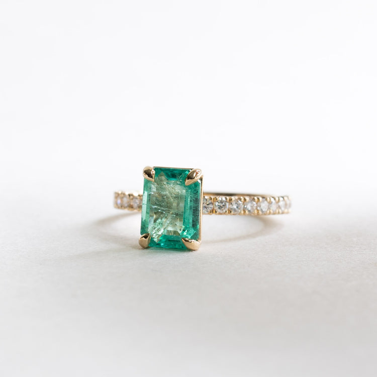 14K 1.98 CT Emerald Diamond Ring