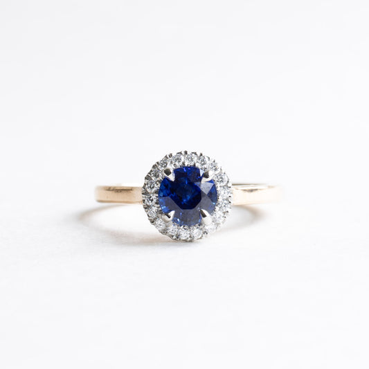 18K 1 CT Sapphire Two Tone Ring