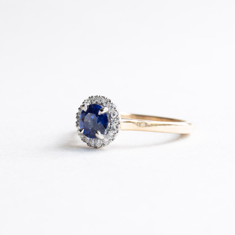 18K 1 CT Sapphire Two Tone Ring