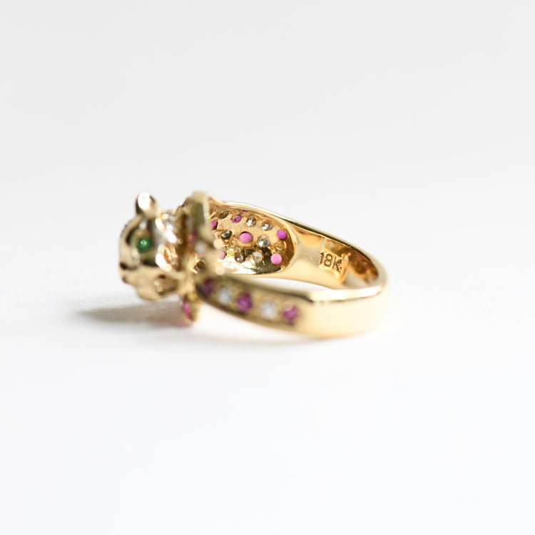 18K Ruby Diamond Leopard Ring