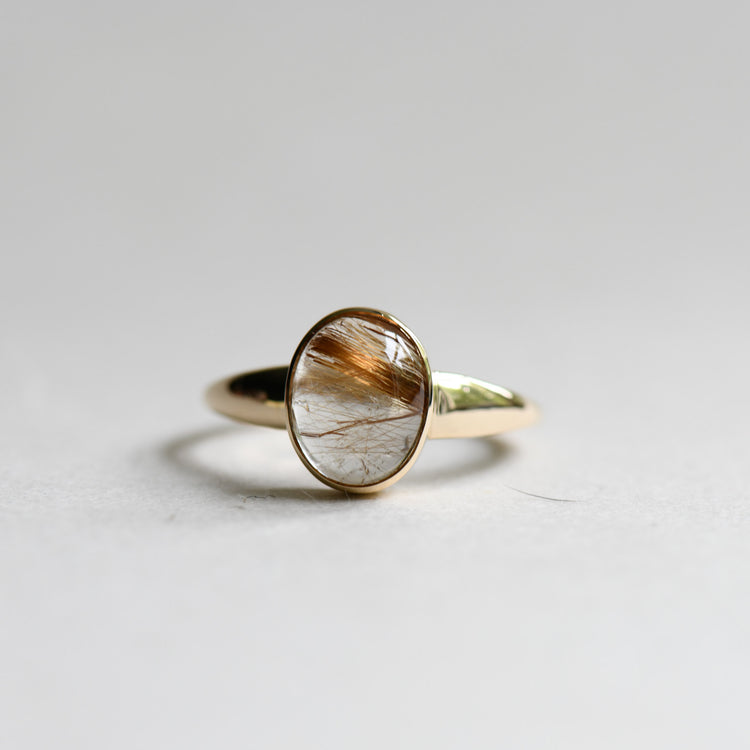 14K Gold Needle Ring