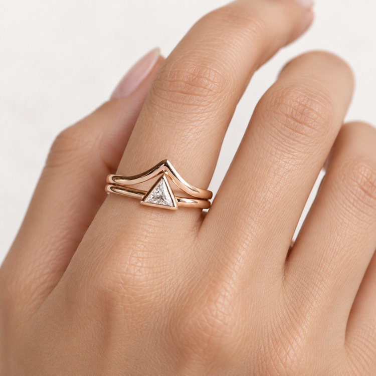 14k Trillion Ring Set