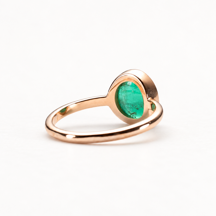 14K Rose Gold Emerald Ring