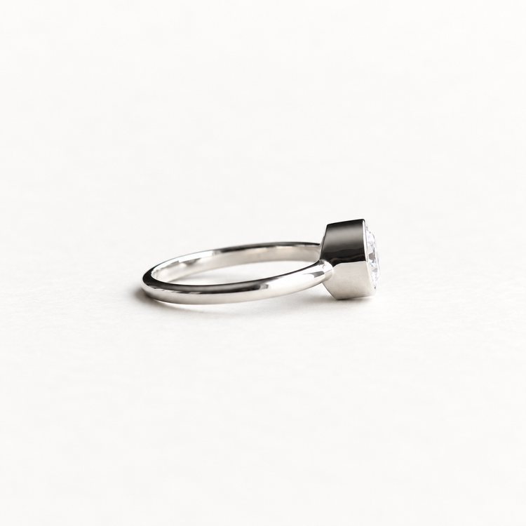 14k 1 CT Round Lab Diamond Ring
