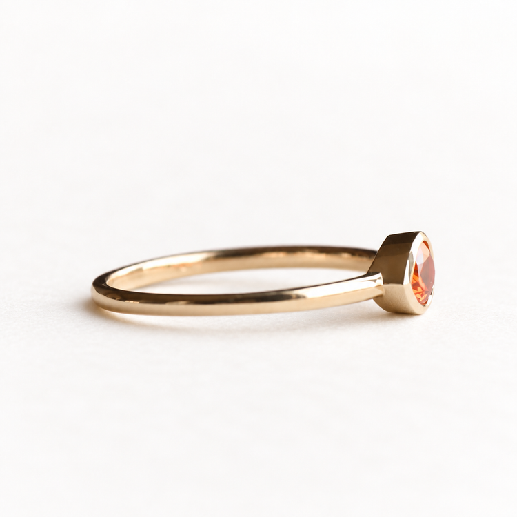 Fire Opal Toi et Moi Ring