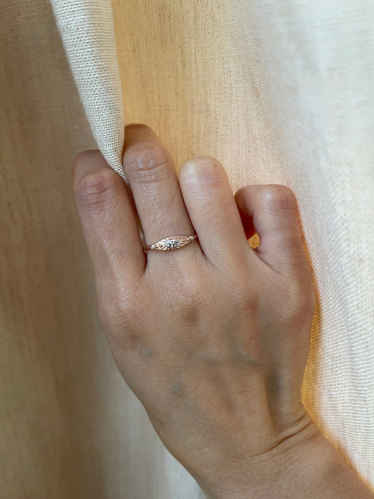 14K Rose Marquise Lab Diamond Ring
