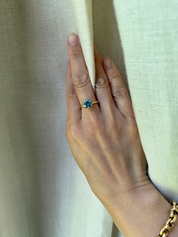 14K Aquamarine Engagement Ring