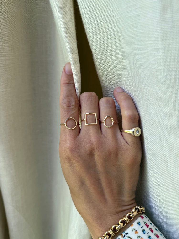 14K Yellow Gold Open Circle Ring