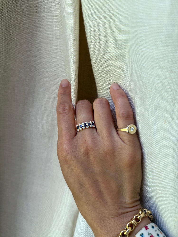 14K Gold Sapphire Band