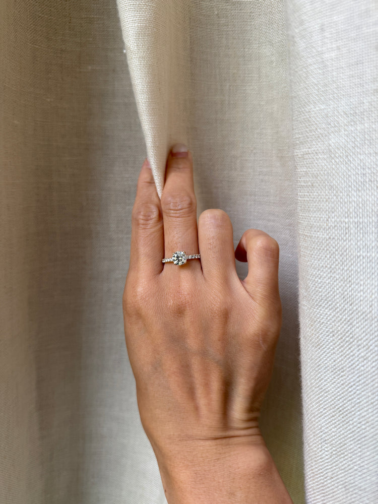 14K Yellow Gold 1.02 Carat Diamond Engagement Ring