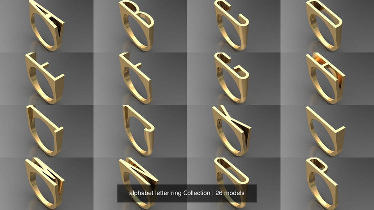 14K Letter Initial Ring