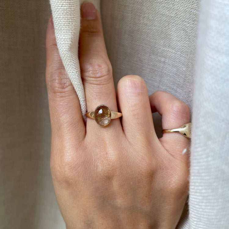 14K Gold Needle Ring