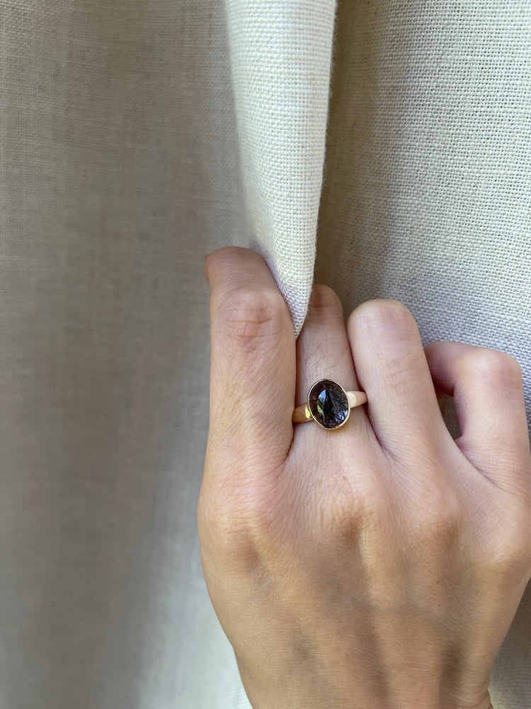 14K Tourmaline Quartz Ring