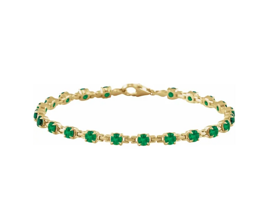 Lab Grown Emerald Line Bracelet