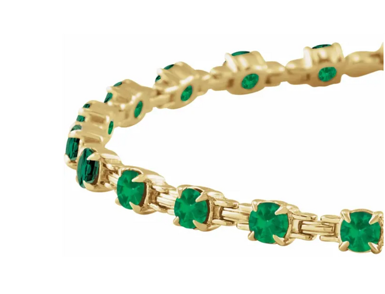 Lab Grown Emerald Line Bracelet