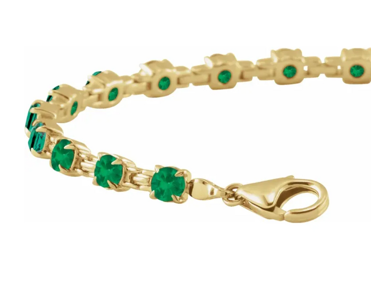 Lab Grown Emerald Line Bracelet