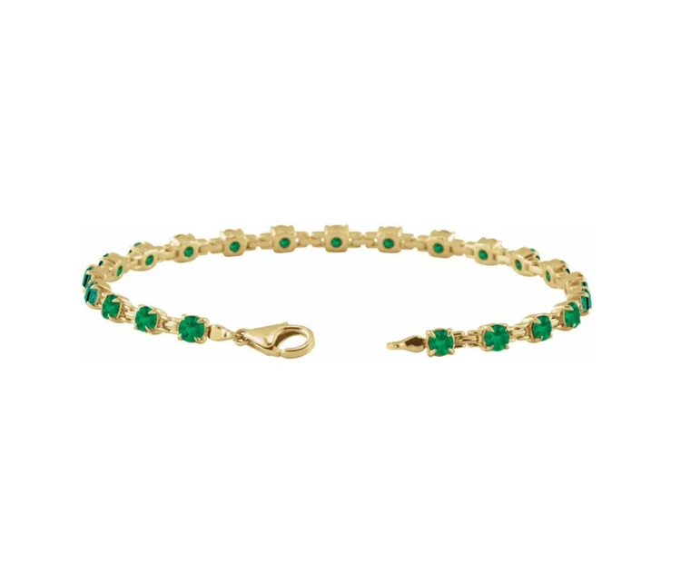 Lab Grown Emerald Line Bracelet