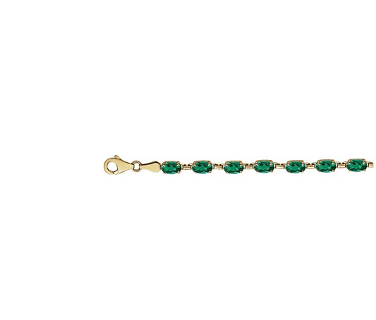 Lab Grown Emerald Oval Line Bracelet
