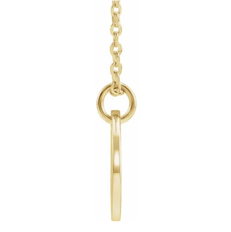 14K Initial Disc Necklace