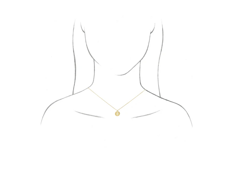 14K Initial Disc Necklace