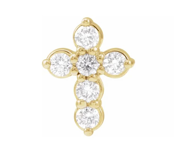 14K Diamond Cross Studs