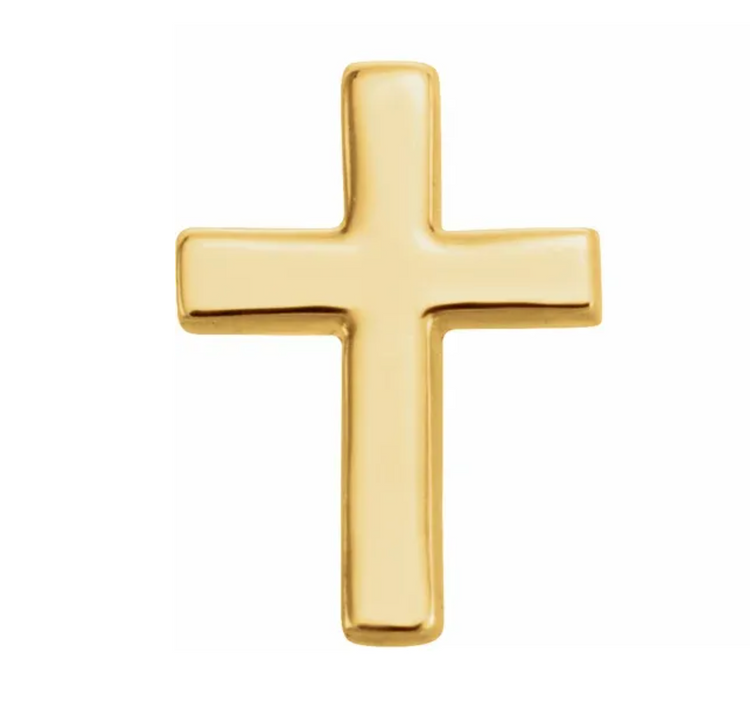 14K Gold Cross Studs