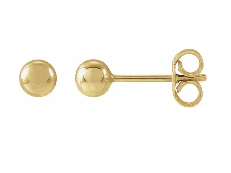 14K Gold Ball Stud Earrings