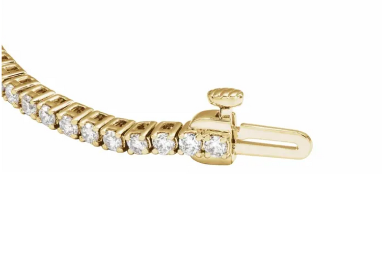 14K Yellow Gold 2 CTW Lab-Grown Diamond Line 7" Bracelet