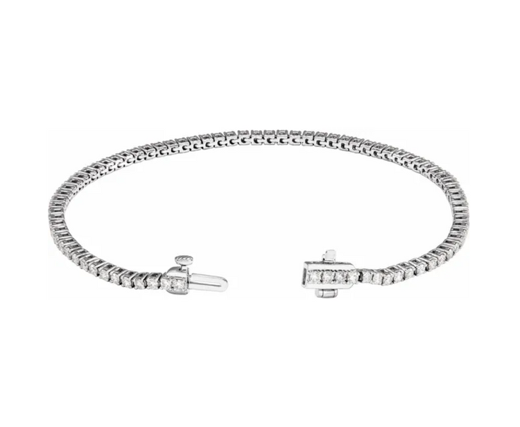 14K White Gold 2 CTW Lab-Grown Diamond Line 7" Bracelet