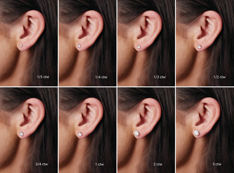 14K White Gold 1 ctw Lab Diamond Stud Earrings