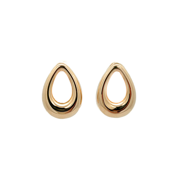 14K Yellow Gold Open Teardrop Earrings