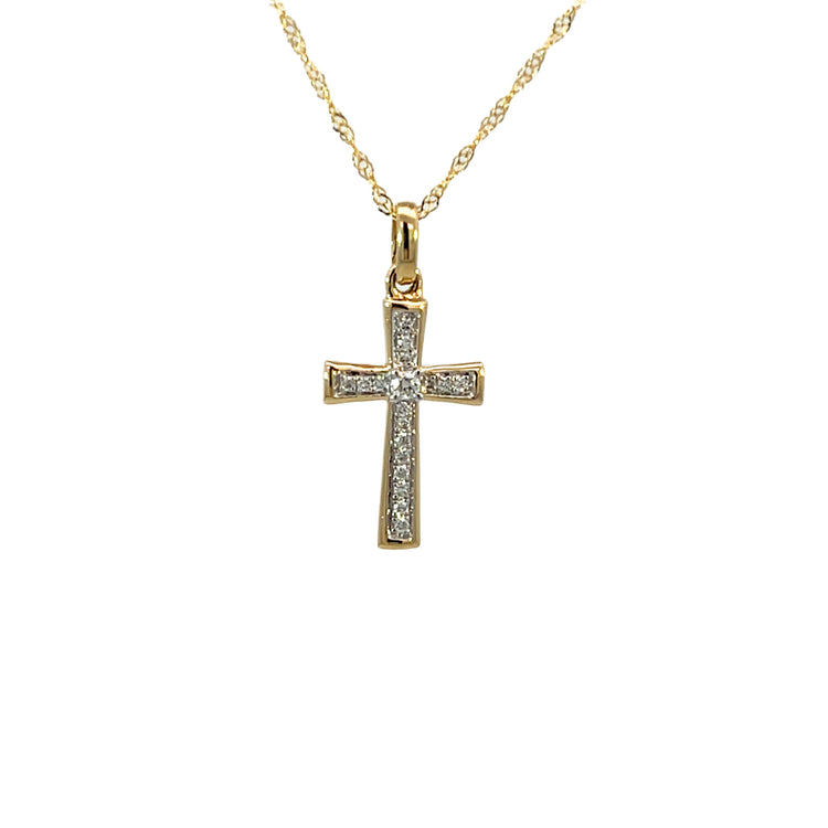 14K Gold Cross Diamond Necklace